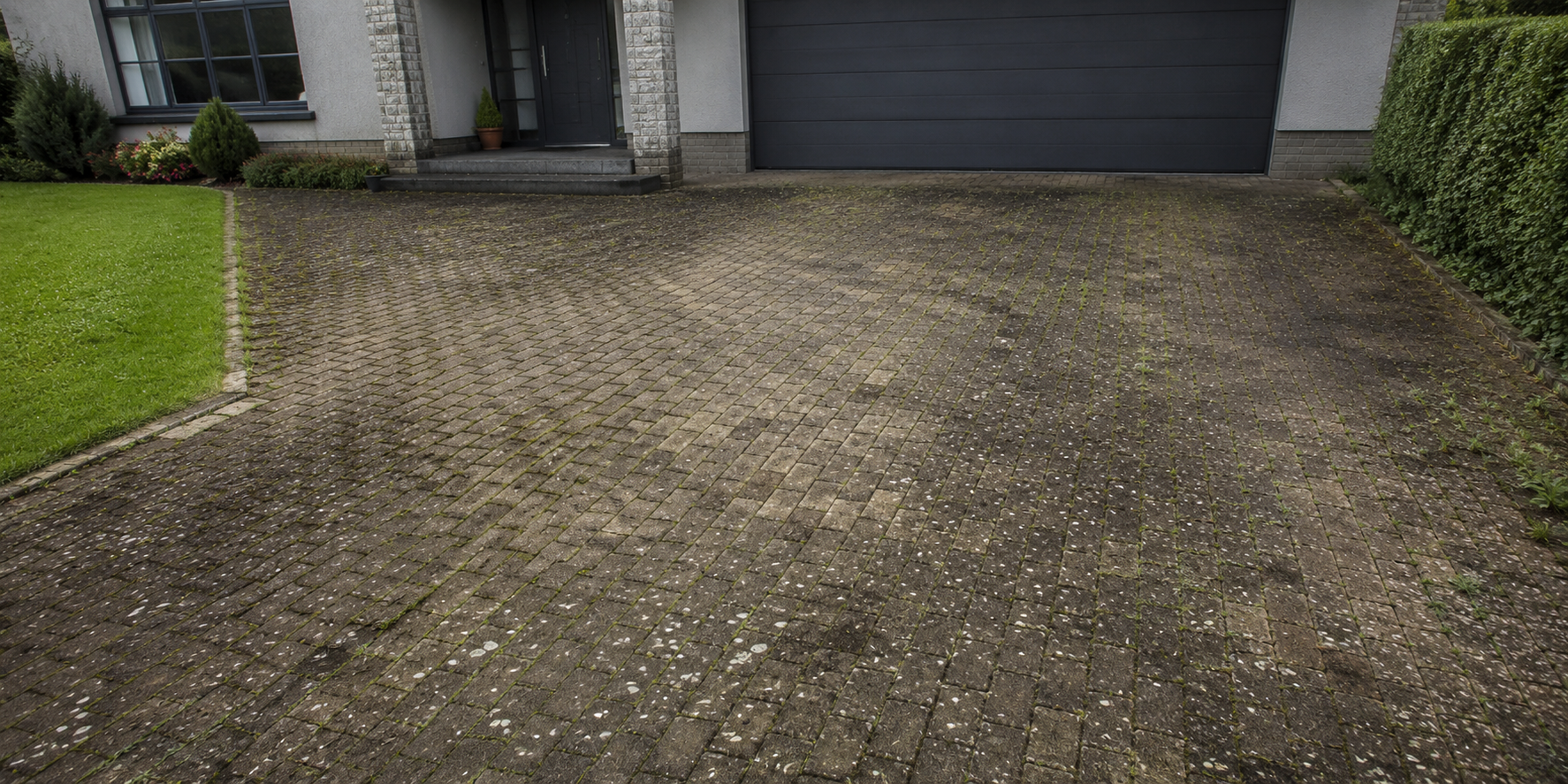 Driveway cleaning Cambridge before pressure cleaning