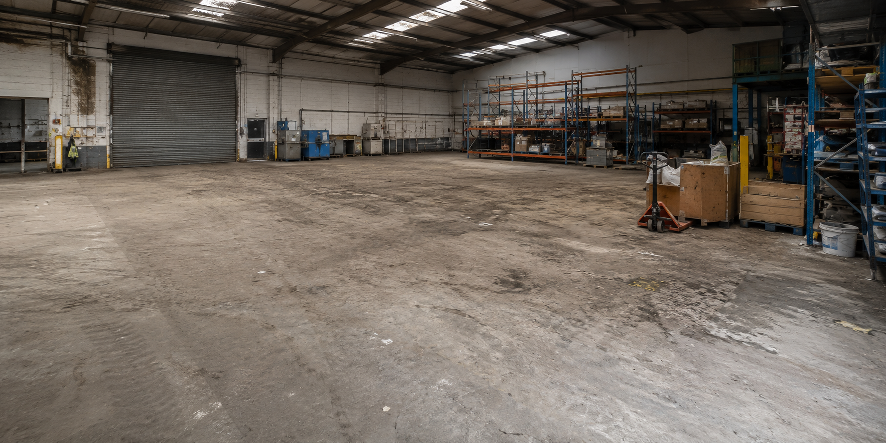 Industrial cleaning Cambridge before warehouse clean